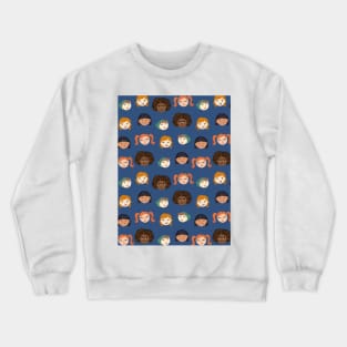 Kid portraits pattern Crewneck Sweatshirt